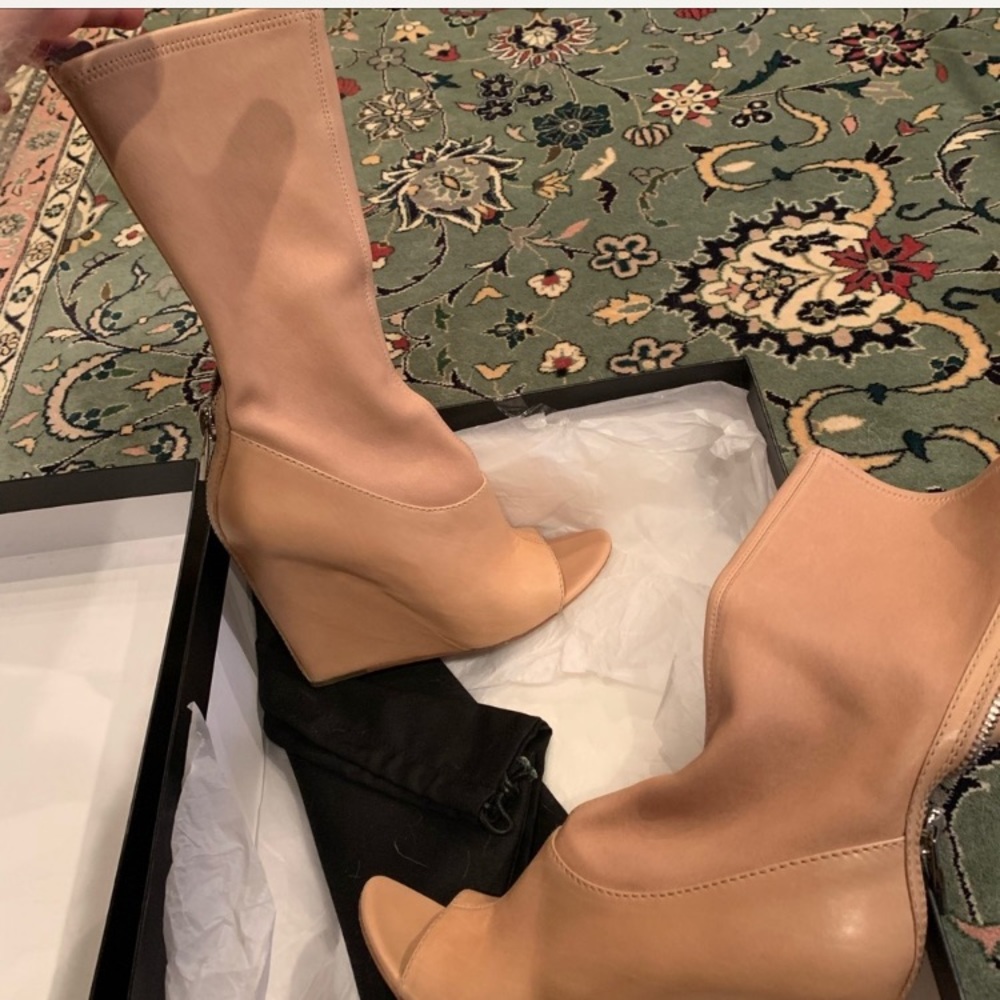 Alexander wang open toe beige wedge size 38